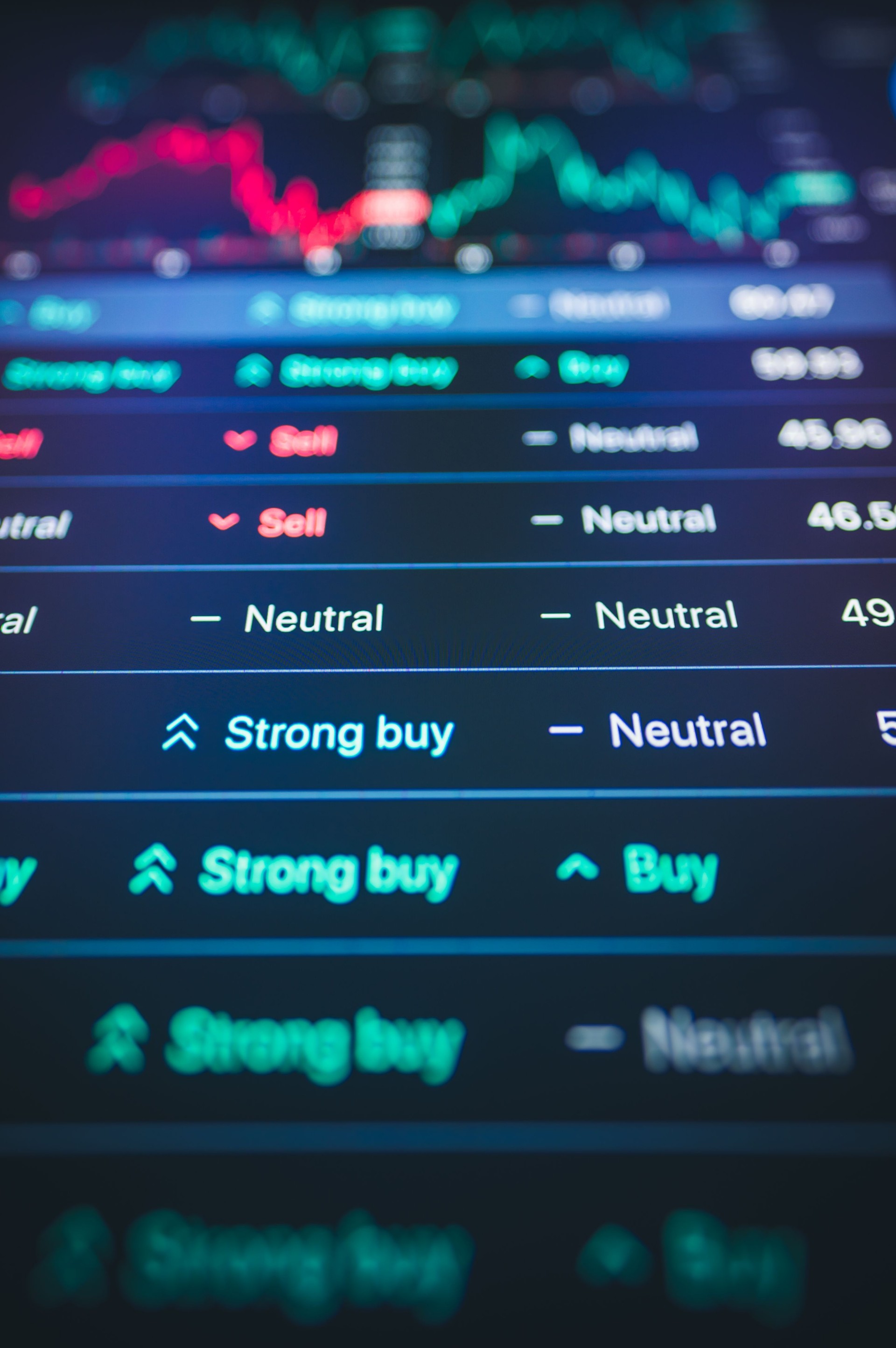 Stock Performance Monitoring vibrant stock performance chart on a digital display 2025